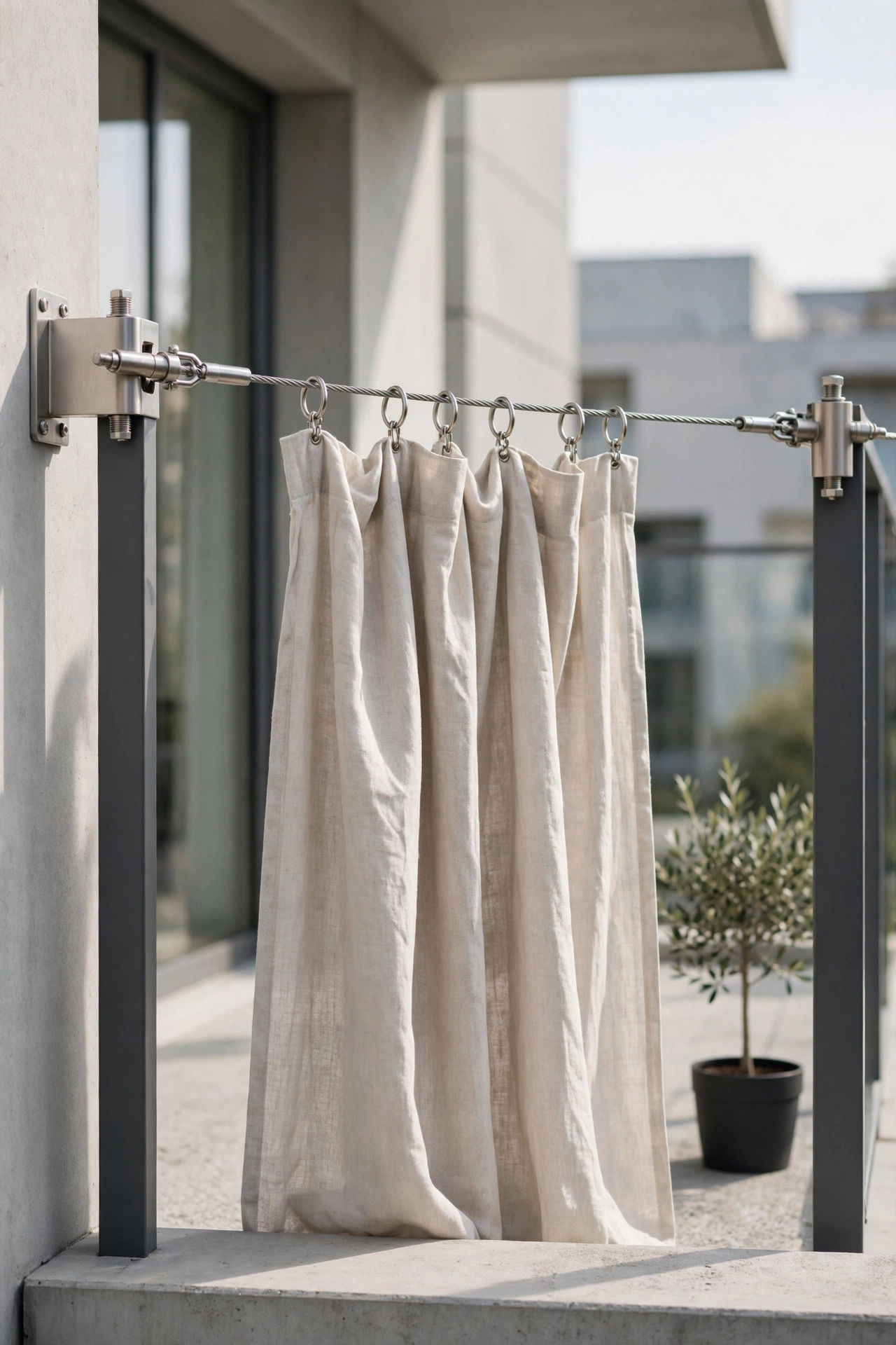 Apartment balcony curtains