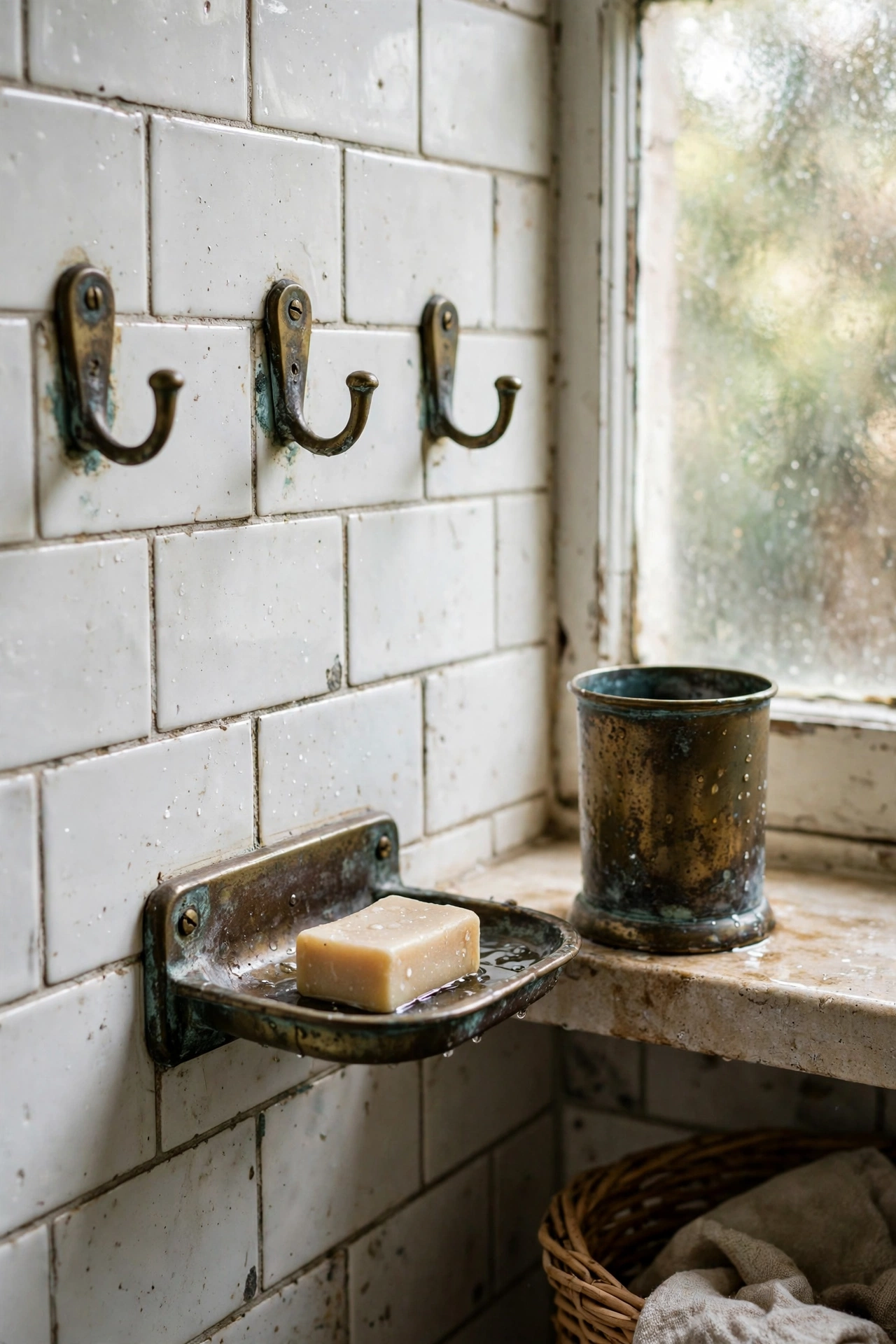 Bathroom gold accents