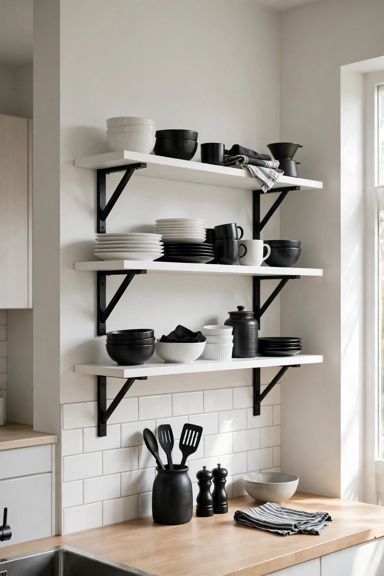 Black and white modern kitchen