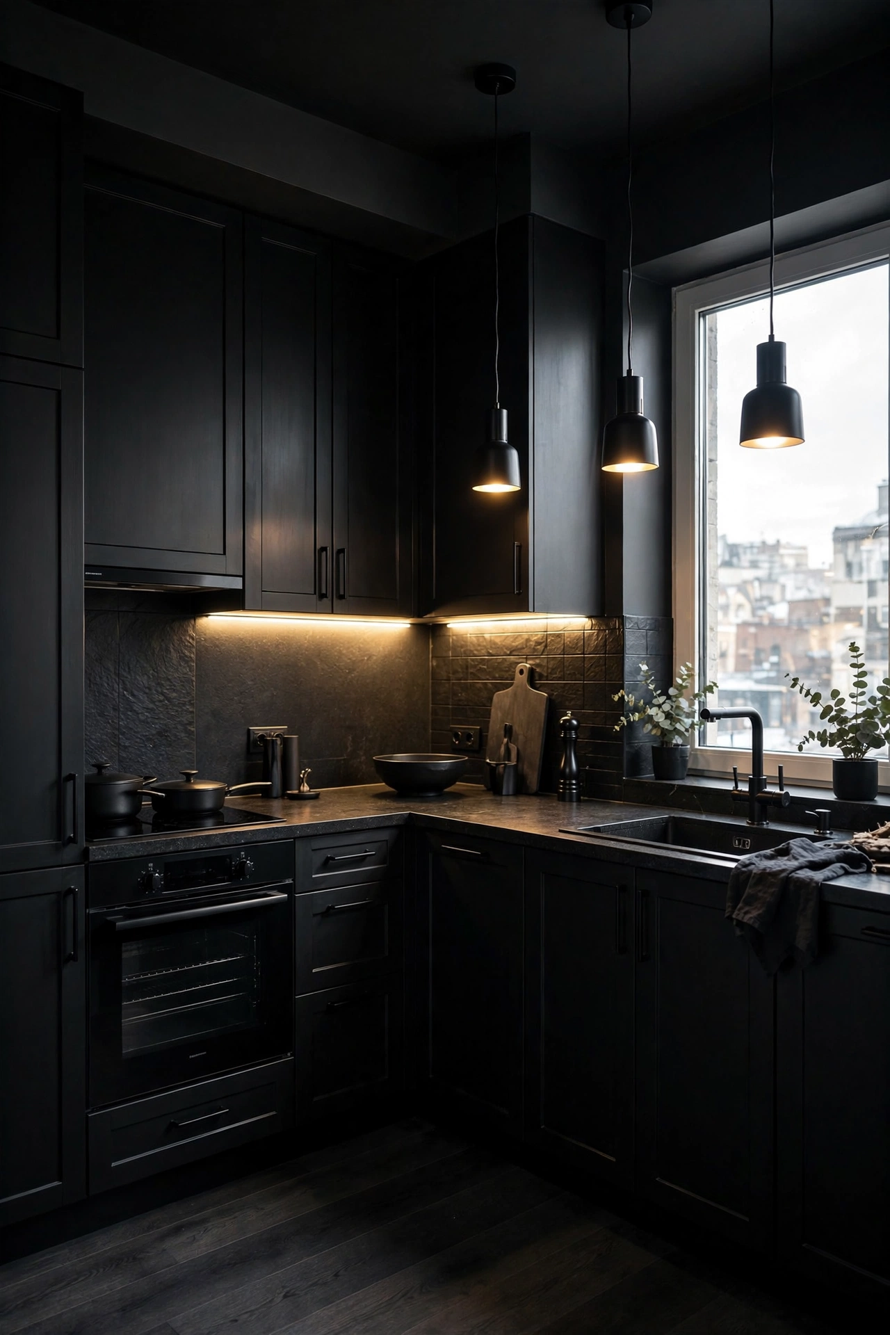 Black apartment decor