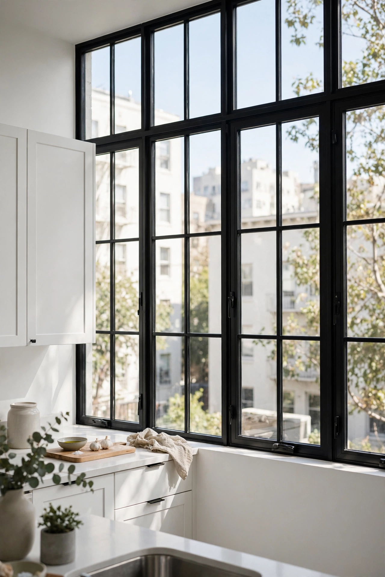 Black and white modern kitchen