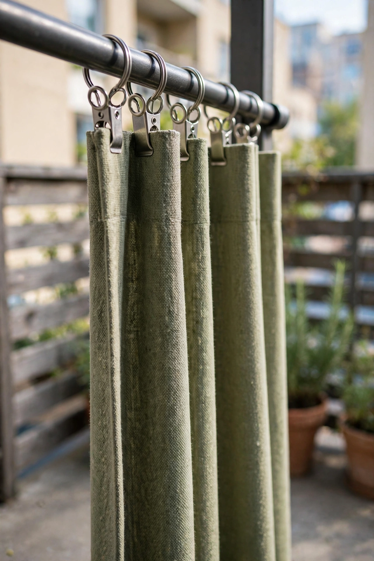 Apartment balcony curtains