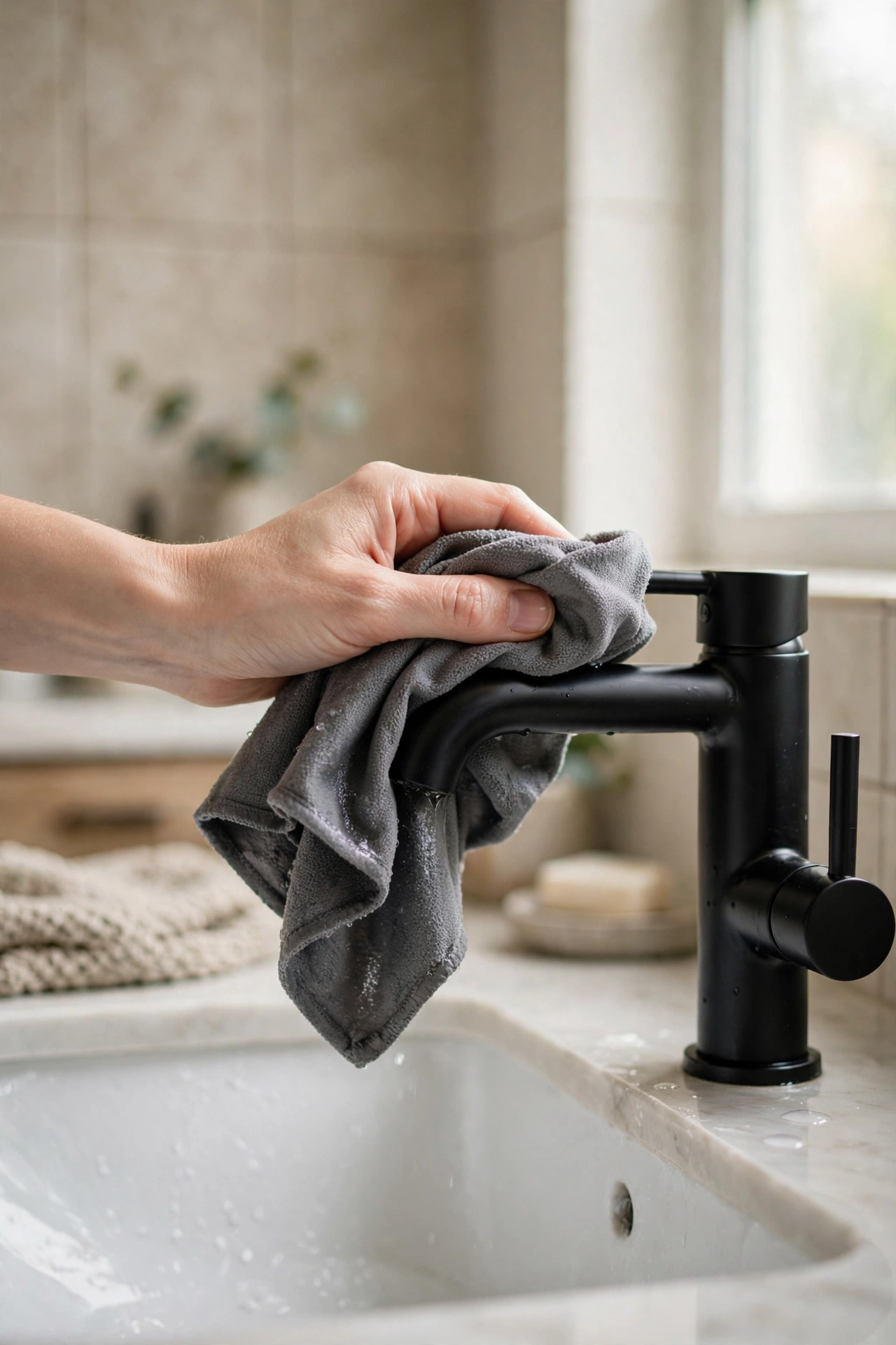 Bathroom black fixtures