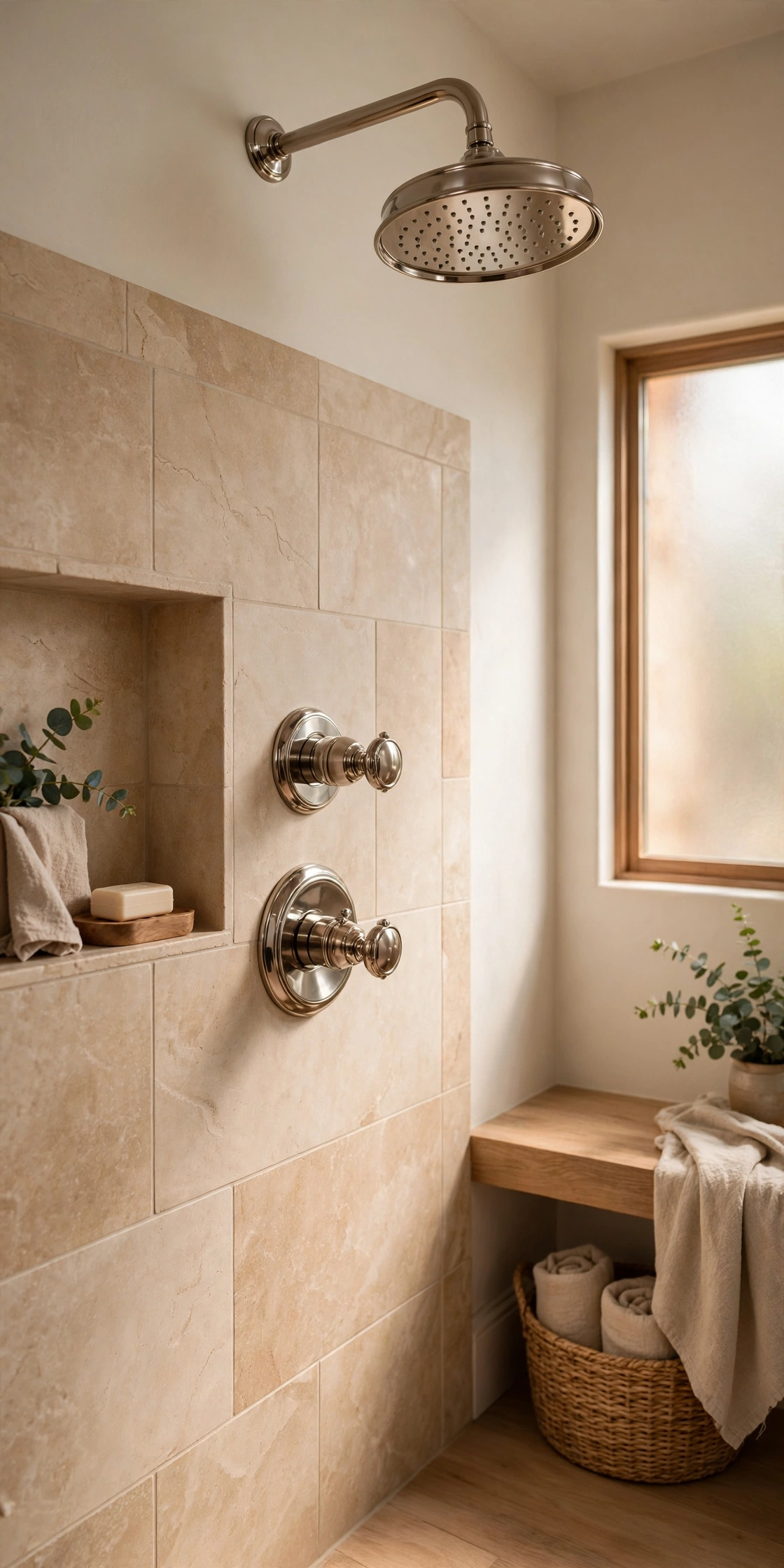 Bathroom silver fixtures