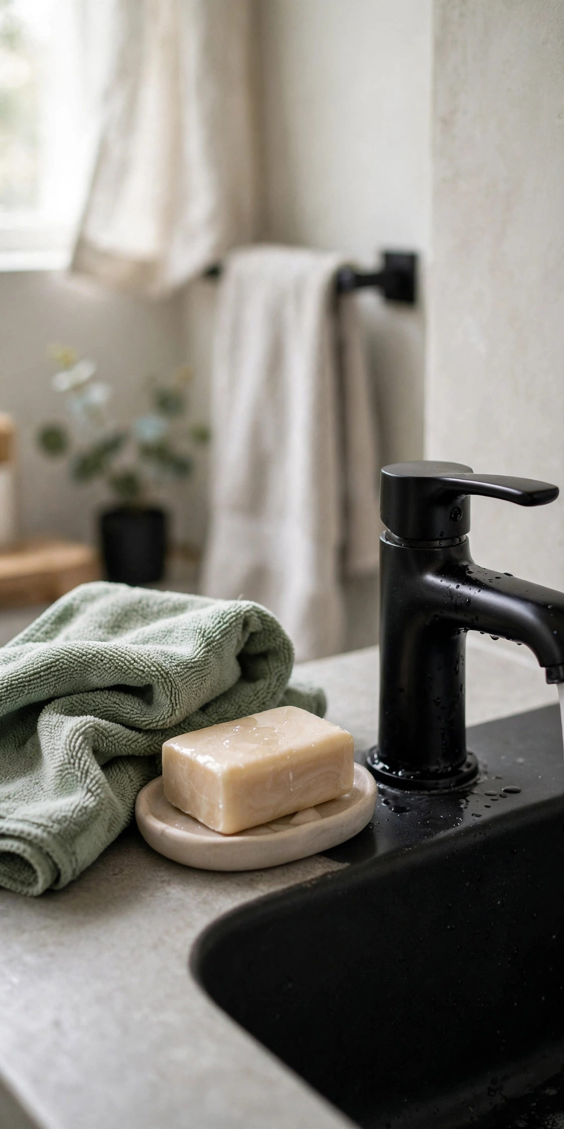 Bathroom black fixtures