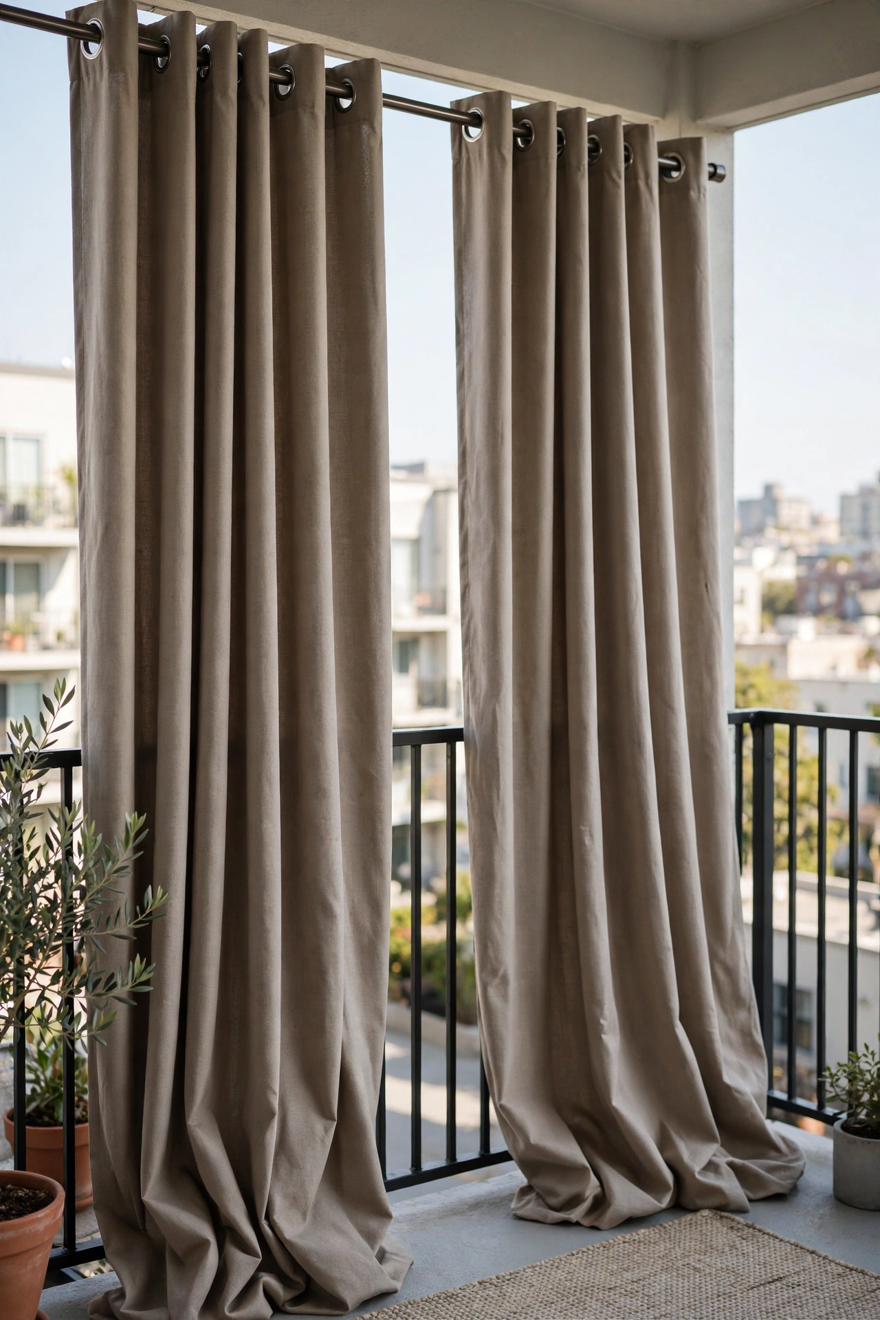 Apartment balcony curtains