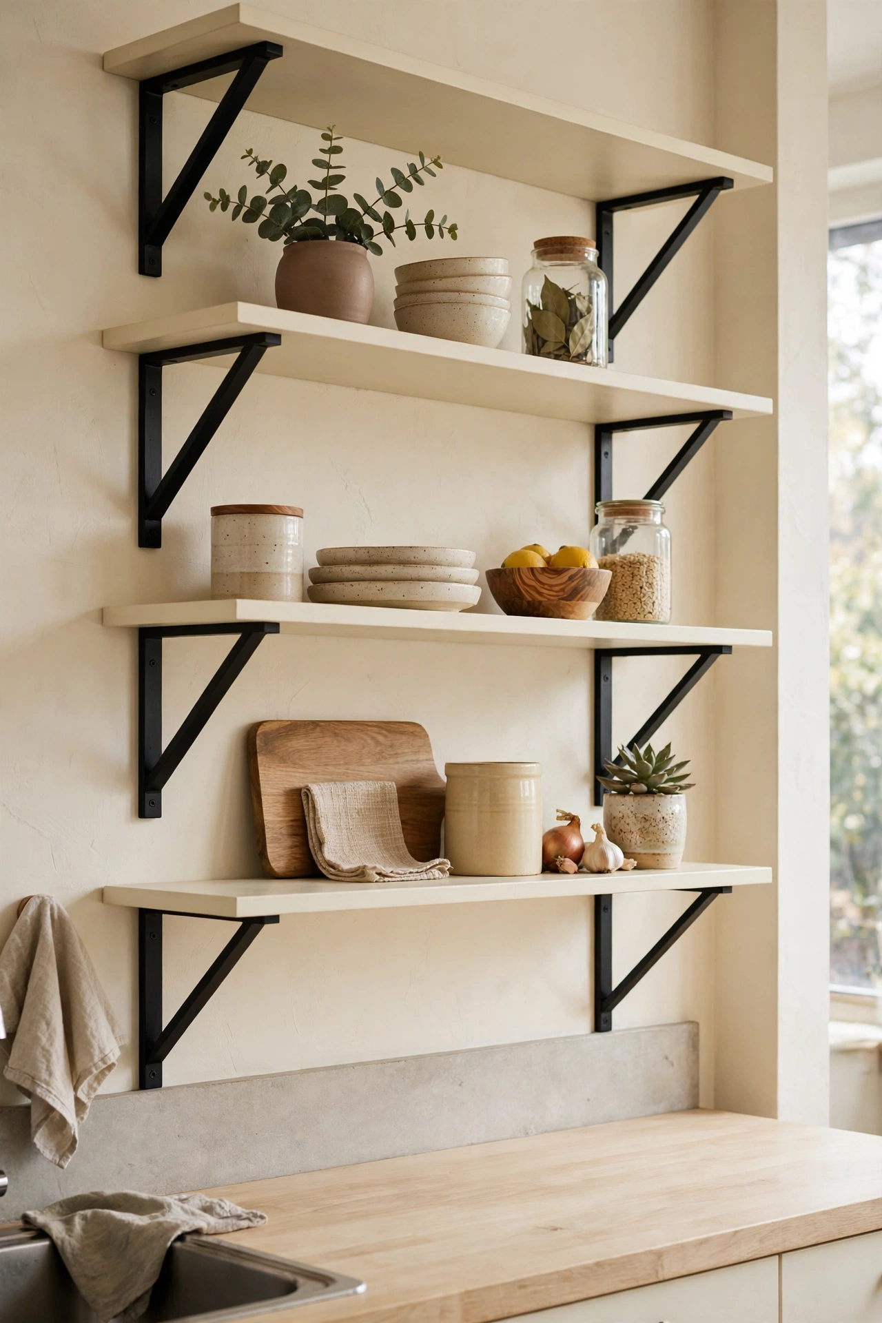 Black and cream kitchen