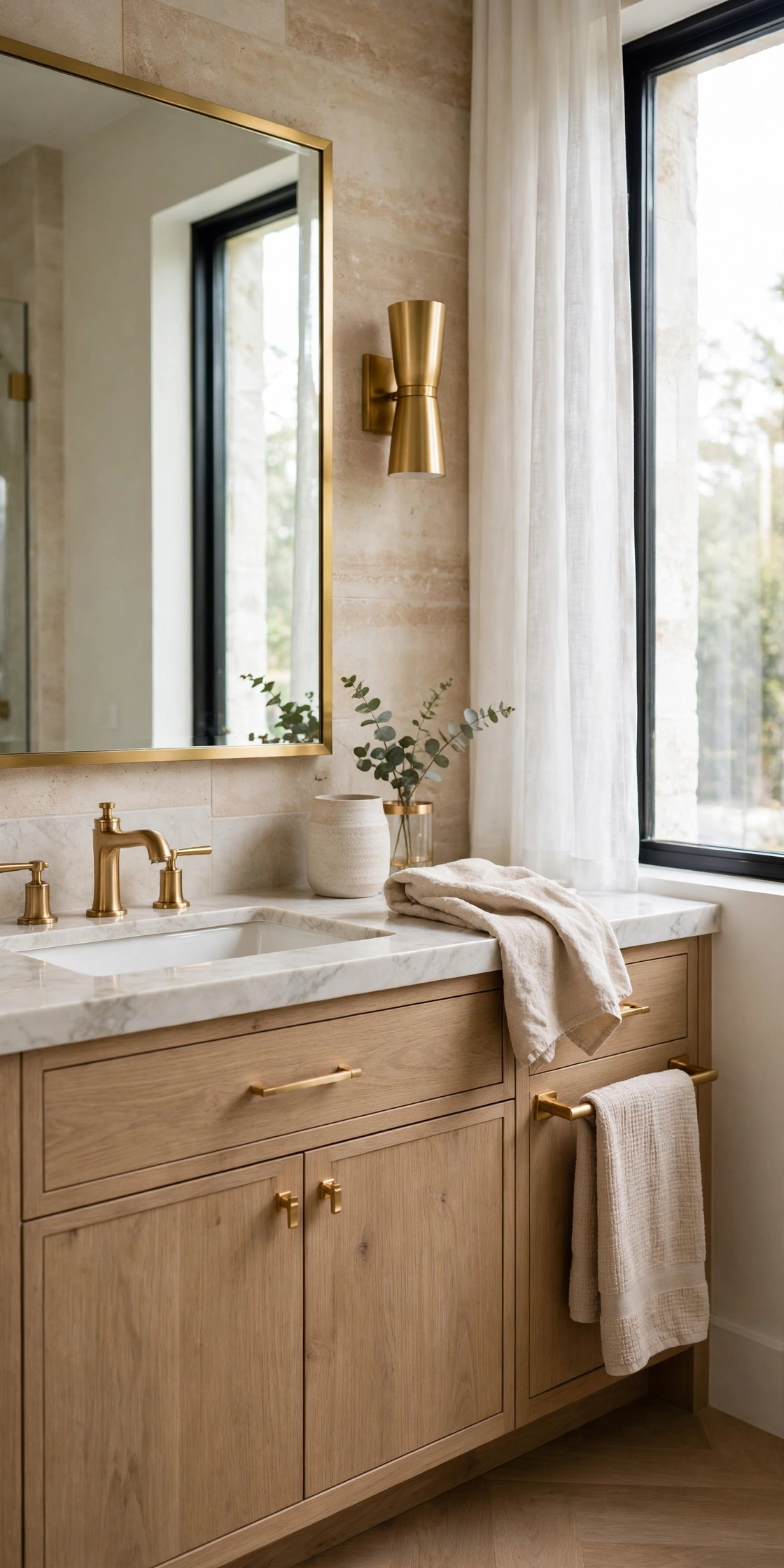 Bathroom gold accents