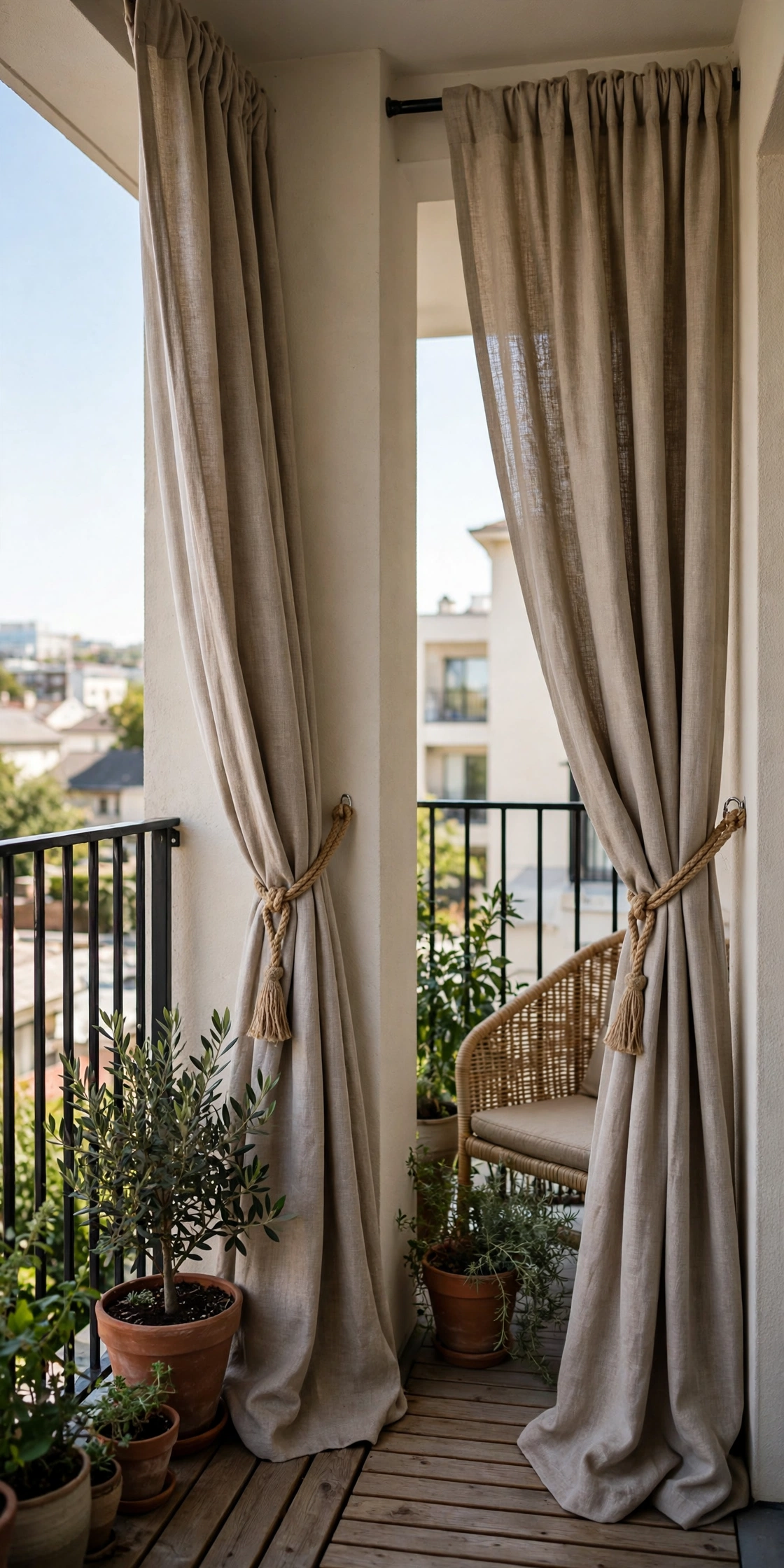 Apartment balcony curtains