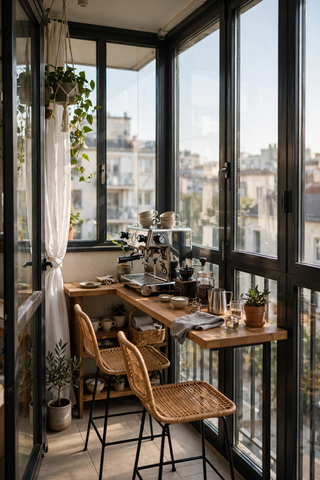 Closed apartment balcony