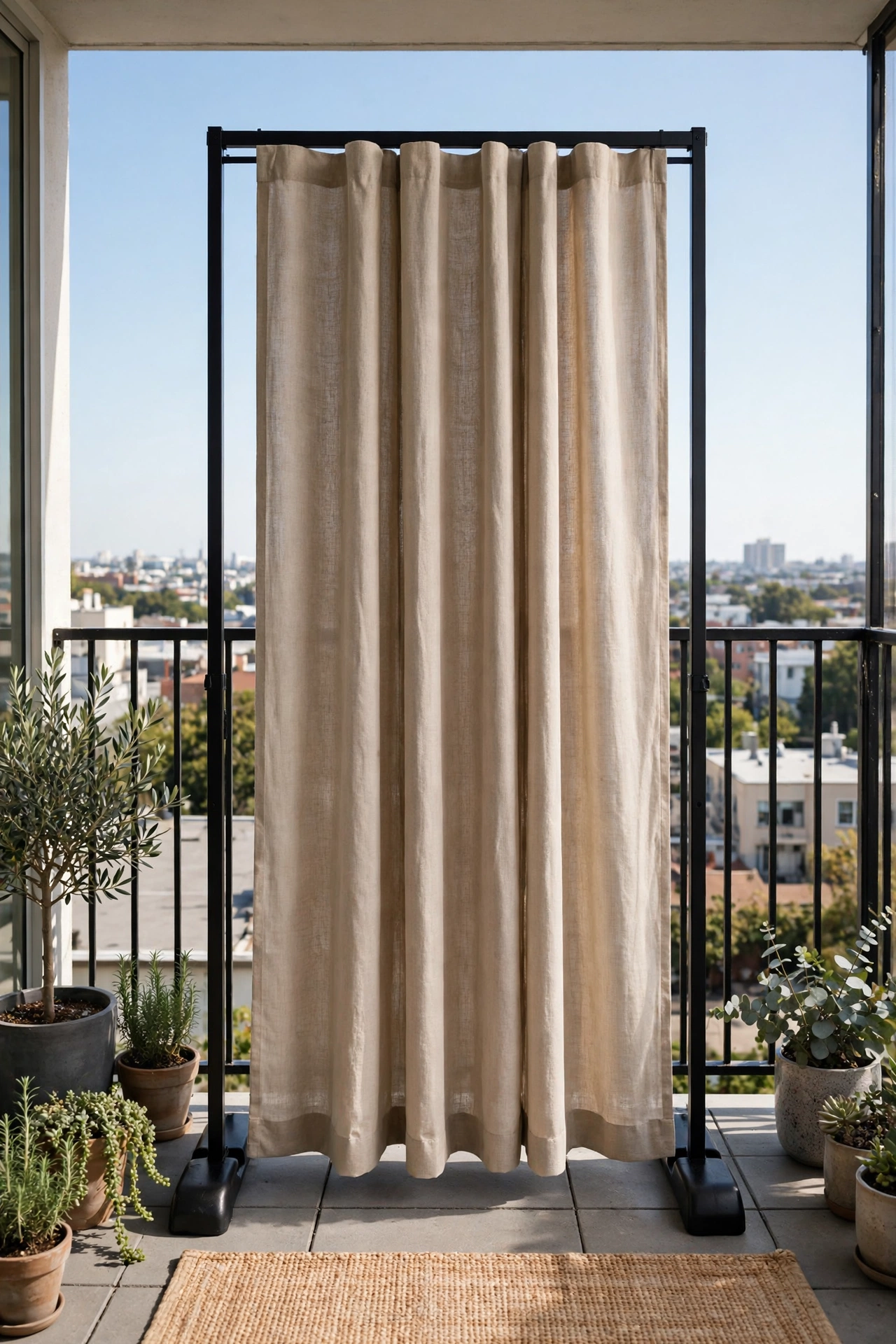 Apartment balcony curtains