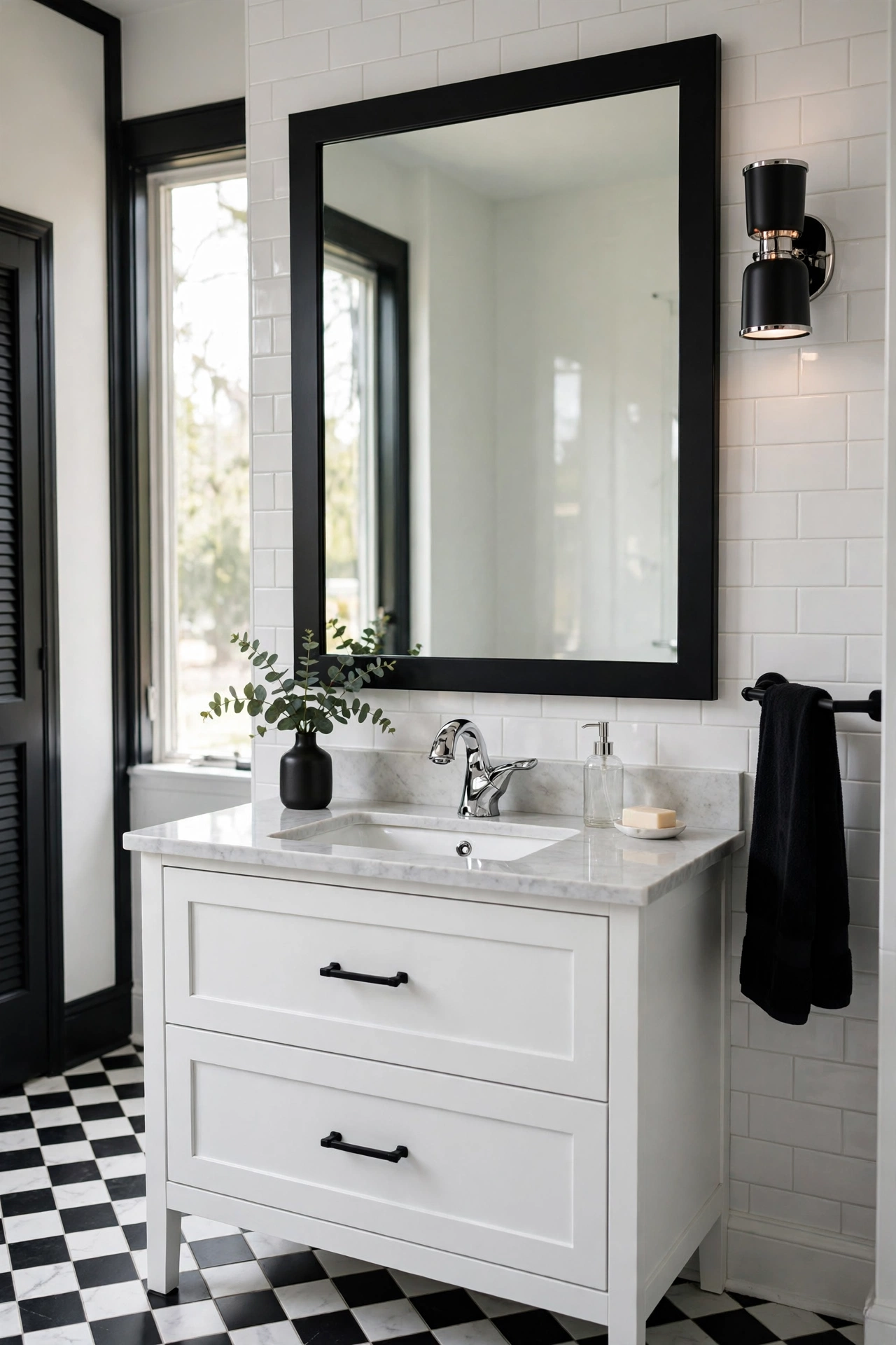 Bathroom silver fixtures