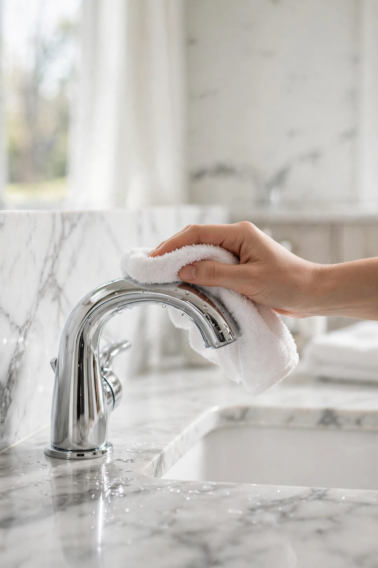 Bathroom silver fixtures