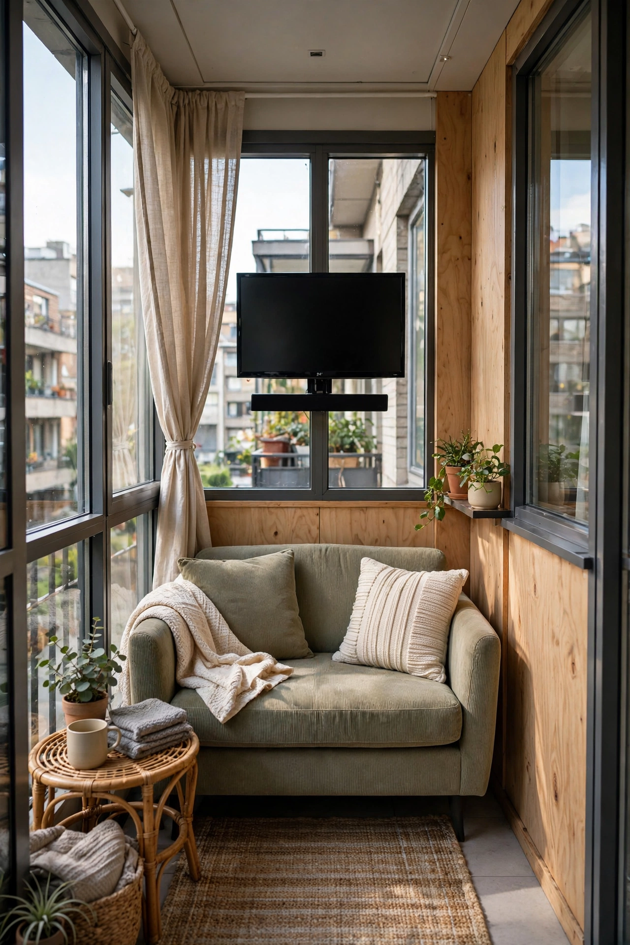 Closed apartment balcony