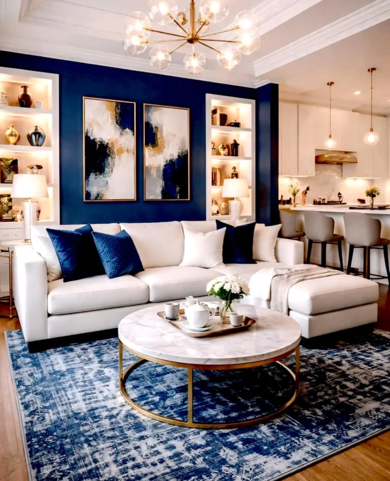 Blue and Gold Living Rooms: Blue First, Gold Second